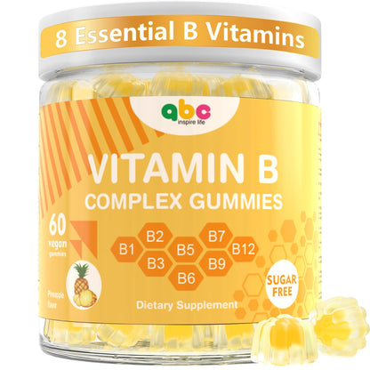 NEWOLITE Vitamin B Complex Gummies for Adult Kid-Pineapple Flavor-Chewable Supplement with 8 Essential B Vitamins - dailyvitalstore