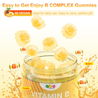 NEWOLITE Vitamin B Complex Gummies for Adult Kid-Pineapple Flavor-Chewable Supplement with 8 Essential B Vitamins - dailyvitalstore