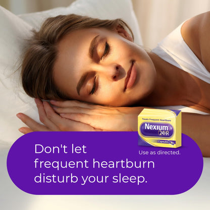 Nexium 24HR ClearMinis Acid Reducer Heartburn Relief Delayed Release Capsules for All-Day and All-Night Protection from Frequent Heartburn, Heartburn Medicine with Esomeprazole Magnesium - 42 Count - dailyvitalstore
