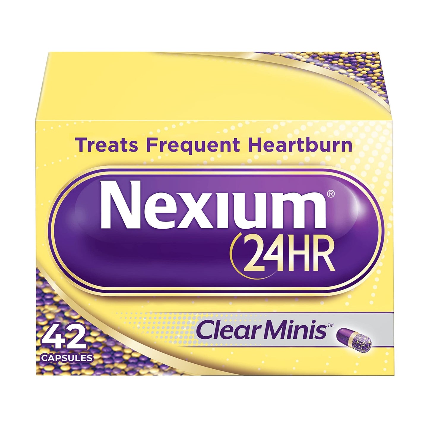 Nexium 24HR ClearMinis Acid Reducer Heartburn Relief Delayed Release Capsules for All-Day and All-Night Protection from Frequent Heartburn, Heartburn Medicine with Esomeprazole Magnesium - 42 Count - dailyvitalstore