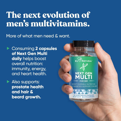 Next Gen Multi for Him Advanced Men’s Multivitamin Supplement – 26-in-1 Multiblend for Beard & Hair Growth, Men’s Reproductive Health - dailyvitalstore