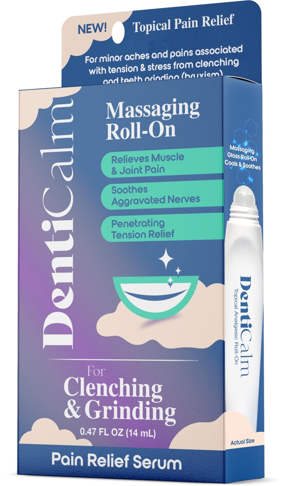 nfuse DentiCalm Soothing Pain Relief for Teeth Grinding and Jaw Clenching (Bruxism), for Jaw, Head and Neck Pain, Stiffness and Tension, Nightguard Discomfort Relief, 0.47 OZ - dailyvitalstore