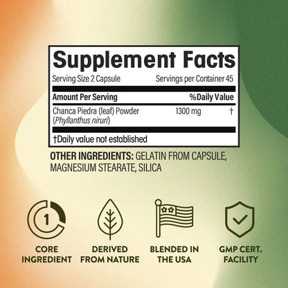 NGL Chanca Piedra Pure Stone Breaker 1,300mg - Kidney, Renal, Gallbladder Support Phyllanthus niruri - All Natural Herbal Detox Urinary Tract, Removes Impurities - 90 Capsules - dailyvitalstore