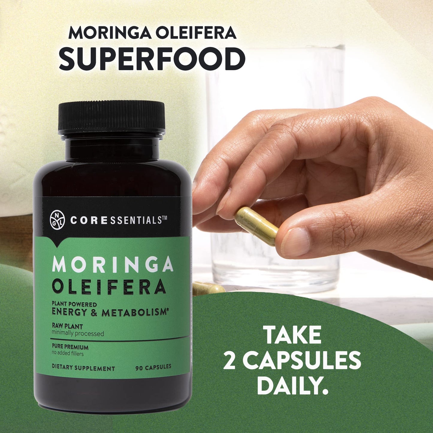 NGL Moringa Capsules 1300mg | Pure Raw Moringa Oleifera Superfood Dietary Supplement | 90 Capsules - dailyvitalstore