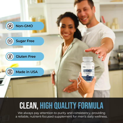 NHHS FertiCore – Men’s Fertility & Reproductive Wellness Supplement – Supports Sperm Health, Motility & Vitality – with Vitamins, Minerals, Amino Acids & Antioxidants – Made in USA, 60 Capsules - dailyvitalstore