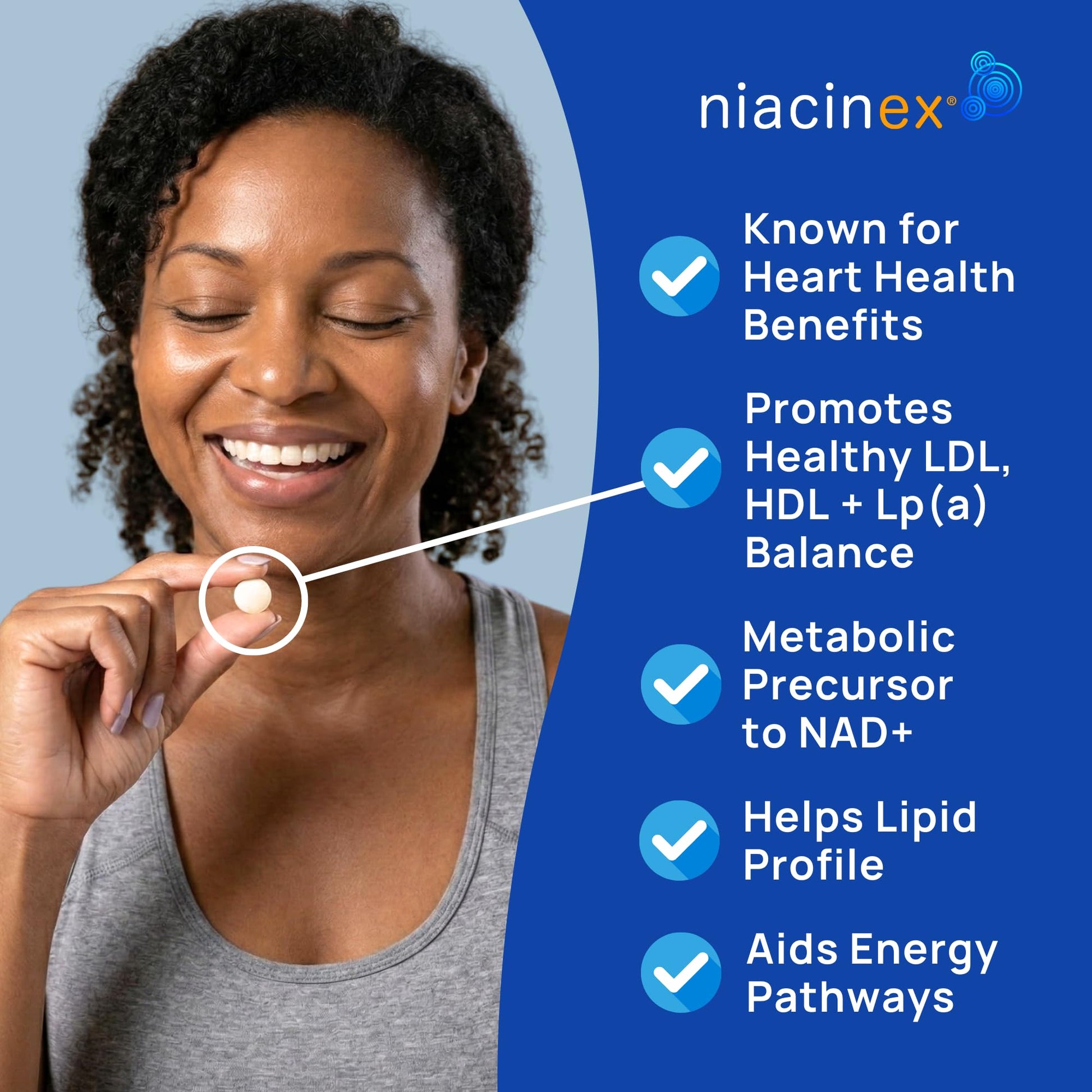 Niacinex Niacin 500mg Extended Time Release, 200 Tablets, Minimal to No-Flush, Vitamin B3 Supplement - Cholesterol Balance - dailyvitalstore