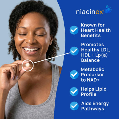 Niacinex Niacin 500mg Extended Time Release, 200 Tablets, Minimal to No-Flush, Vitamin B3 Supplement - Cholesterol Balance - dailyvitalstore