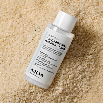 NIDA Youth-boosting Rice Milky Toner, for Glass Skin | Rice Bran Extract, Niacinamide, Ceramide NP, Panthenol | Deep Moisturizing, Hydrating and Refreshing - dailyvitalstore