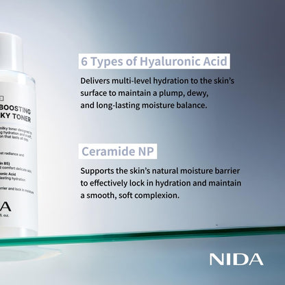NIDA Youth-boosting Rice Milky Toner, for Glass Skin | Rice Bran Extract, Niacinamide, Ceramide NP, Panthenol | Deep Moisturizing, Hydrating and Refreshing - dailyvitalstore