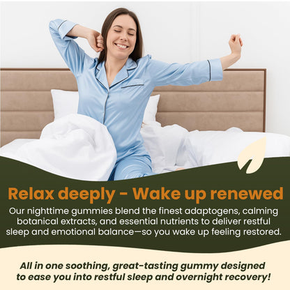 Night Gummies – Melatonin-Free, Reishi, Ashwagandha, Valerian, Magnesium, Resveratrol & Relaxing Botanicals – Supports Evening Calm - dailyvitalstore