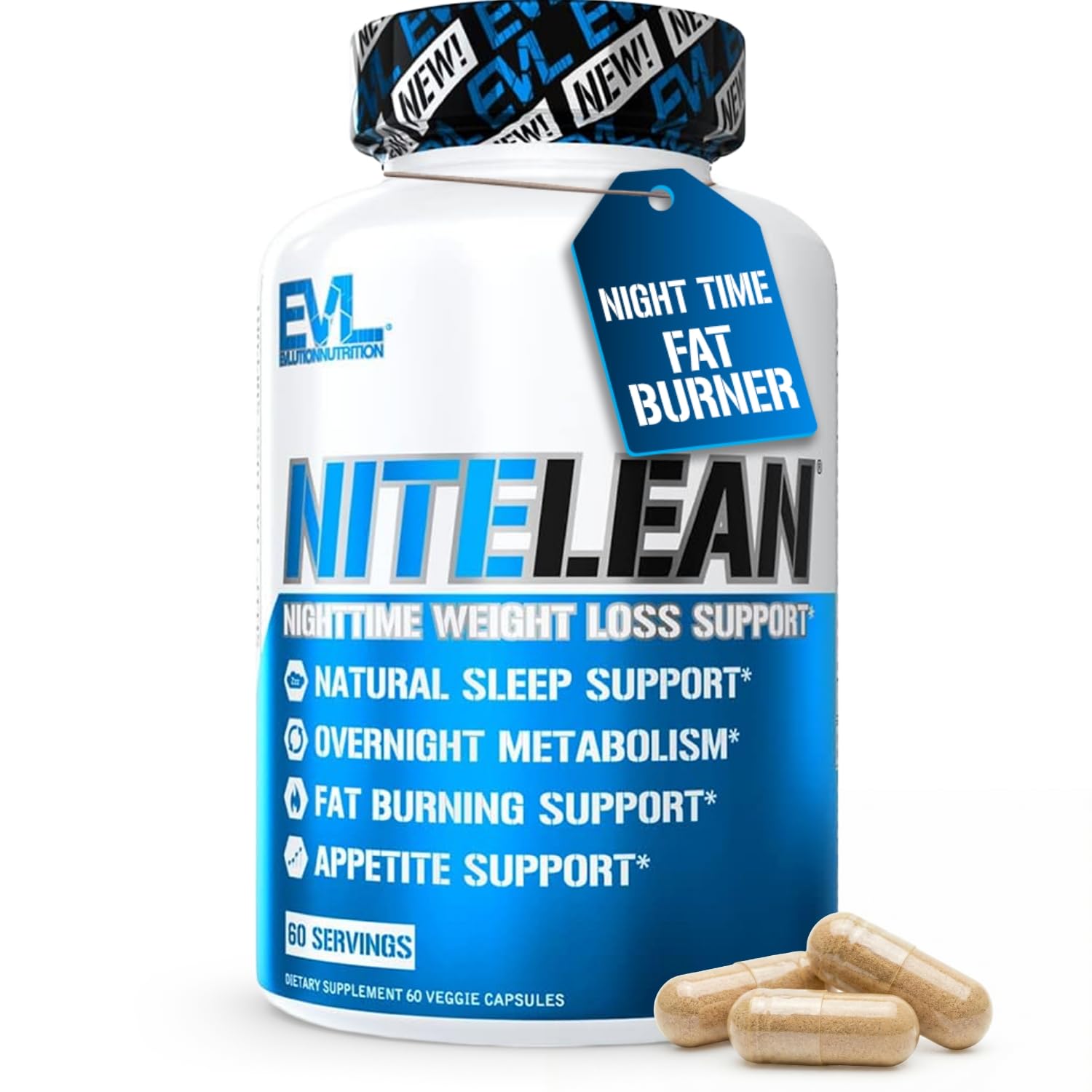 Night Time Fat Burner for Weight Loss Support - Belly Fat Burner for Men & Women with Green Tea and White Kidney Bean Extract - Nighttime Metabolism Booster & Sleep Optimizer to Help Stubborn Fat Loss - dailyvitalstore