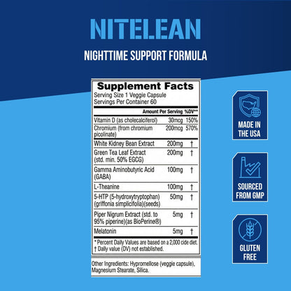 Night Time Fat Burner for Weight Loss Support - Belly Fat Burner for Men & Women with Green Tea and White Kidney Bean Extract - Nighttime Metabolism Booster & Sleep Optimizer to Help Stubborn Fat Loss - dailyvitalstore