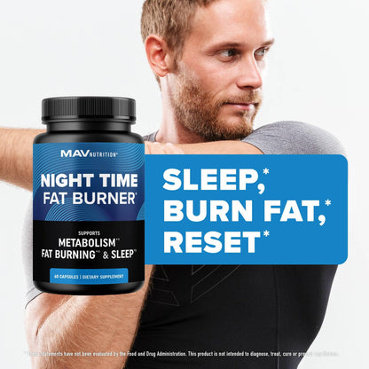 Night Time Fat Burner for Weight Loss Support & Sleep Aid | Appetite Suppressant, Carb Blocker, Nighttime Metabolism Booster for Stomach Fat Burner - dailyvitalstore