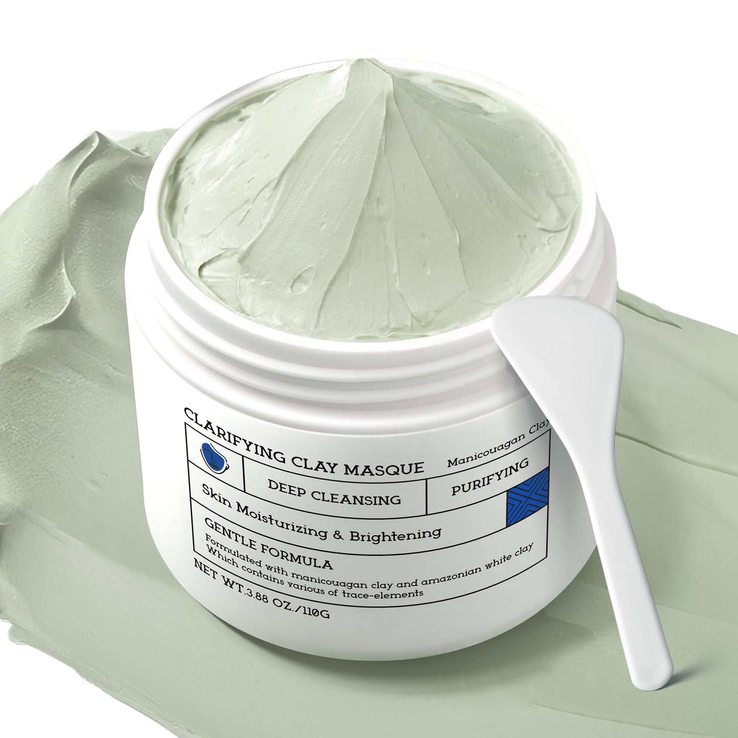 NING DERMOLOGIE Clay Mask for Face & Sensitive Skin: Triple Mud Formula Deep Cleans Pores Reduces Acne Balances Oil & Improves Texture - 3.88 Oz - dailyvitalstore