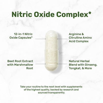 Nitric Oxide Supplement 3,000mg, 300 Capsules | 12-in-1 Complex for Men & Women – Arginine, Citrulline, Korean Red Ginseng, - dailyvitalstore