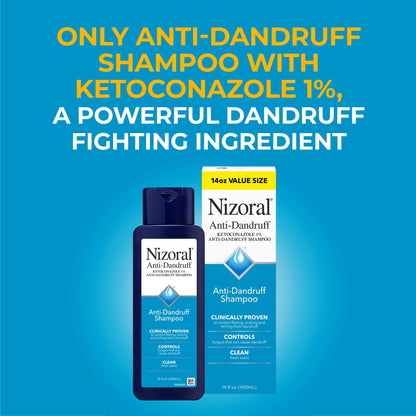Nizoral Anti-Dandruff Shampoo with 1% Ketoconazole, 14 Fl Oz, Fresh Scent, Anti Fungal Shampoo - dailyvitalstore