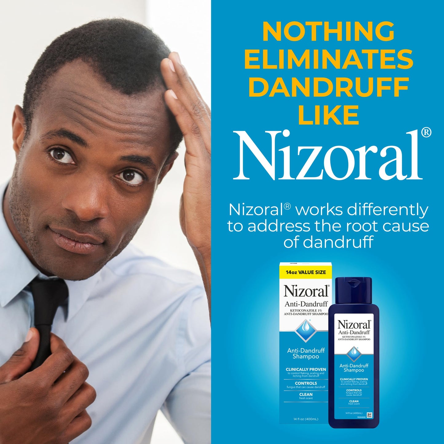 Nizoral Anti-Dandruff Shampoo with 1% Ketoconazole, 14 Fl Oz, Fresh Scent, Anti Fungal Shampoo - dailyvitalstore
