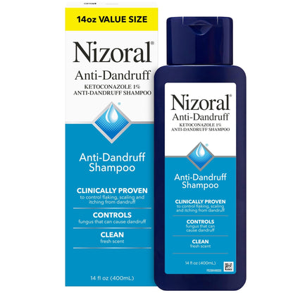 Nizoral Anti-Dandruff Shampoo with 1% Ketoconazole, 14 Fl Oz, Fresh Scent, Anti Fungal Shampoo - dailyvitalstore