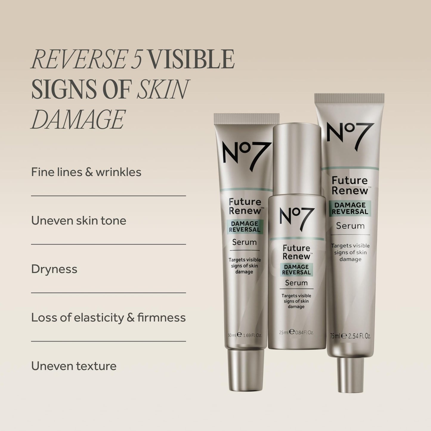 No7 Future Renew Damage Reversal Anti Aging Serum for Face - Face Serum for Women with Peptides to Support Skin Repair - Helps Reduce Fine Lines, Wrinkles, - dailyvitalstore