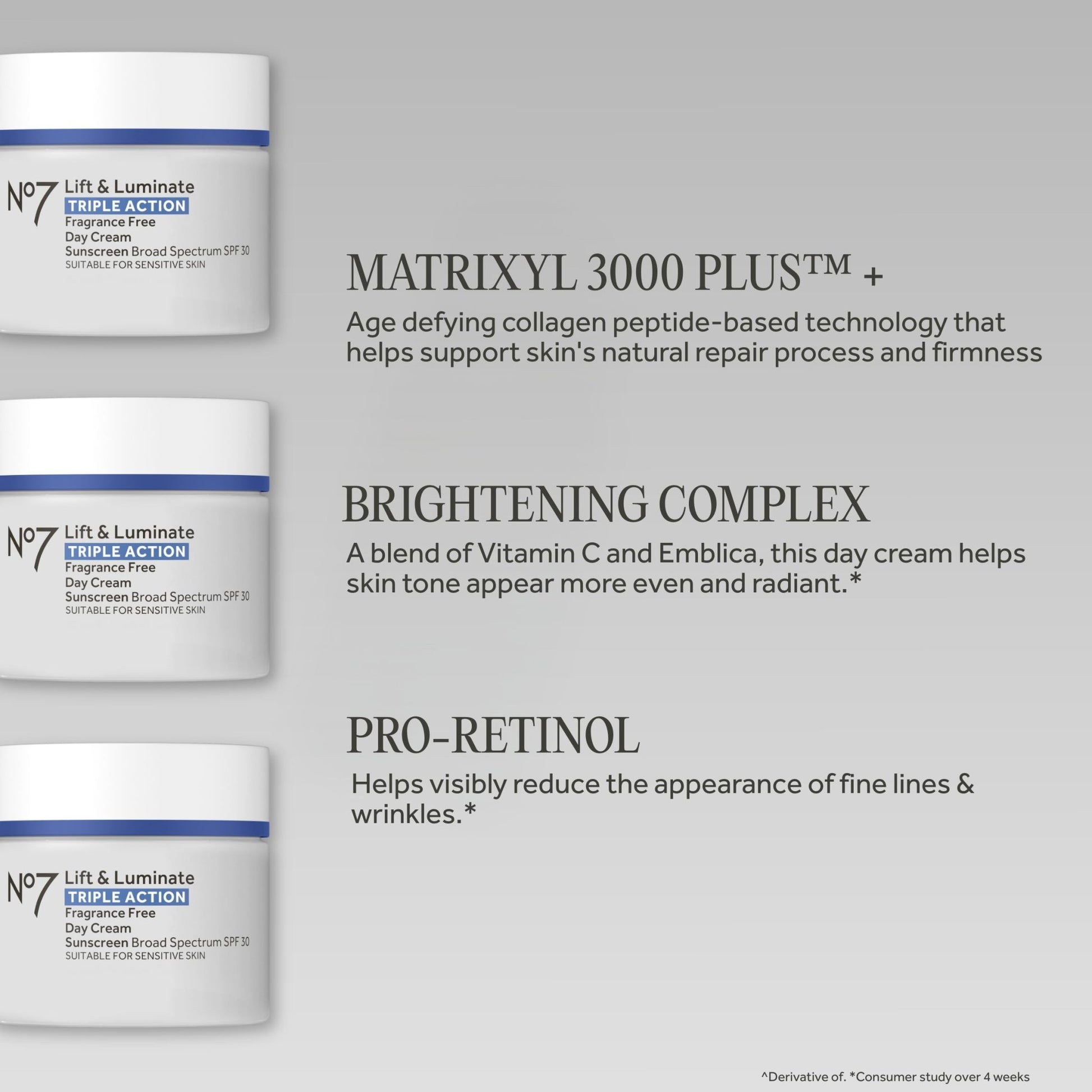 No7 Lift & Luminate Triple Action Face Cream - Fragrance Free Face Moisturizer with SPF 30 - Formulated with Anti Aging Collagen - dailyvitalstore