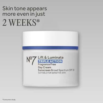 No7 Lift & Luminate Triple Action Face Cream - Fragrance Free Face Moisturizer with SPF 30 - Formulated with Anti Aging Collagen - dailyvitalstore