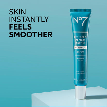 No7 Protect & Perfect Intense Advanced Serum - Anti-Aging Face Serum that Visibly Smoothes & Firms Fine Lines and Wrinkles - Formulated with Hyaluronic Acid - dailyvitalstore