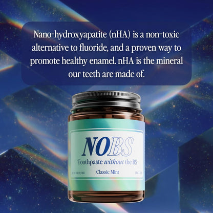 NOBS (No Bad Stuff) Toothpaste Tablets - Nano Hydroxyapatite, Fluoride & Plastic Free, Eco & Travel Friendly - Remineralize with NHA (3 Month) - dailyvitalstore