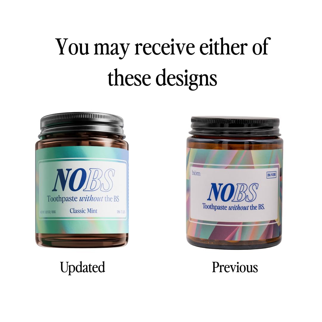 NOBS (No Bad Stuff) Toothpaste Tablets - Nano Hydroxyapatite, Fluoride & Plastic Free, Eco & Travel Friendly - Remineralize with NHA (3 Month) - dailyvitalstore