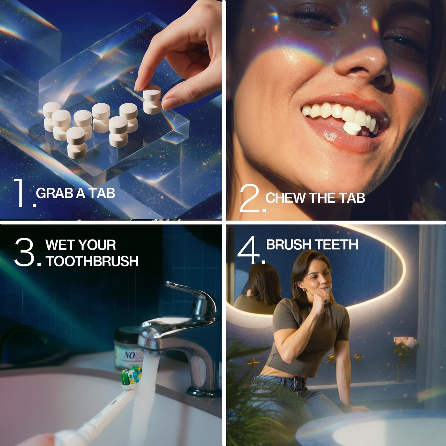 NOBS (No Bad Stuff) Toothpaste Tablets - Nano Hydroxyapatite, Fluoride & Plastic Free, Eco & Travel Friendly - Remineralize with NHA (3 Month) - dailyvitalstore