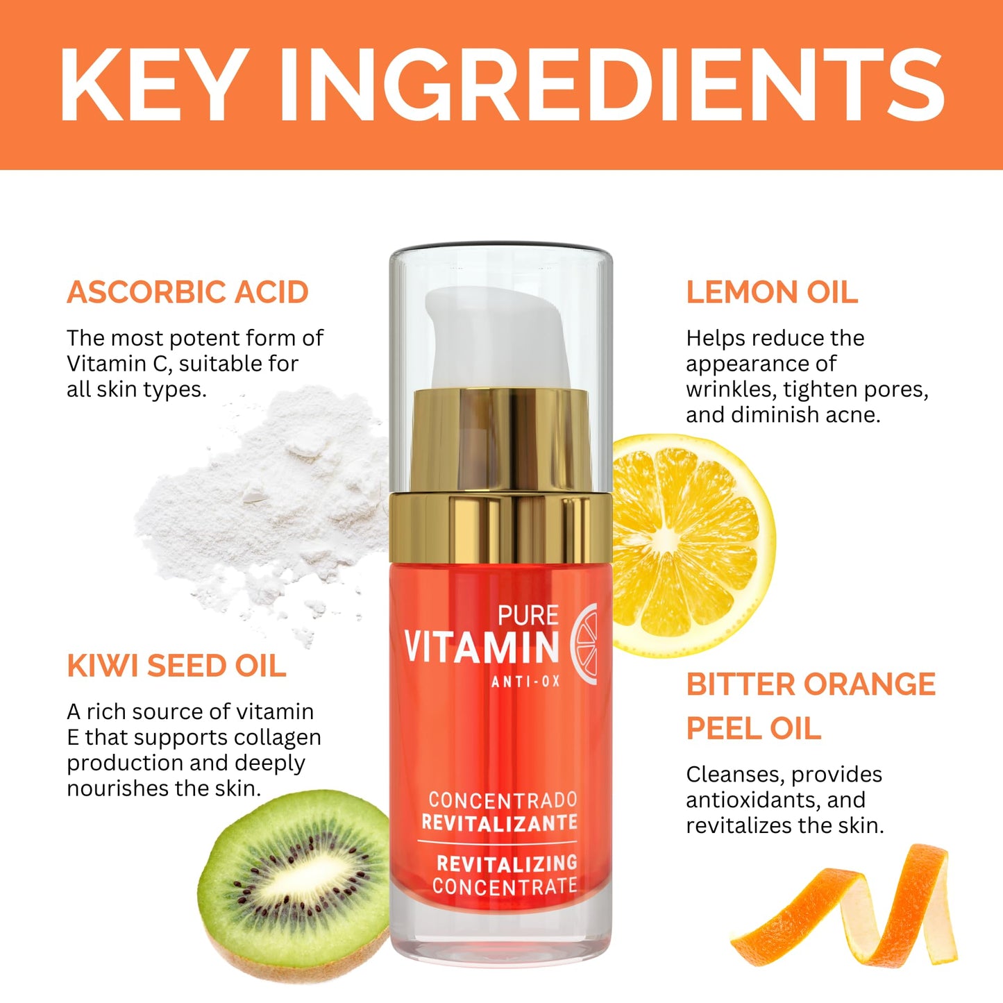 Noche Y Dia Vitamin C Serum for Mature Skin - Made in Spain - Anti Aging Formula Hydrates, Moisturizes, Firms - Targets Sun Spots - dailyvitalstore