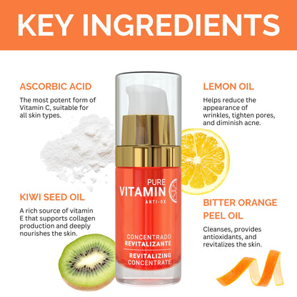 Noche Y Dia Vitamin C Serum for Mature Skin - Made in Spain - Anti Aging Formula Hydrates, Moisturizes, Firms - Targets Sun Spots - dailyvitalstore