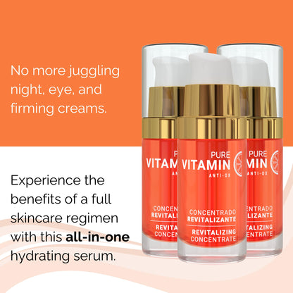 Noche Y Dia Vitamin C Serum for Mature Skin - Made in Spain - Anti Aging Formula Hydrates, Moisturizes, Firms - Targets Sun Spots - dailyvitalstore