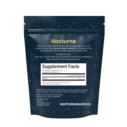 Nocturna Glycine Supplement – 100% Pure 3g Glycine Powder for Sleep, Calm & Recovery – USA Made Sleep Aid for Men & Women – Non-GMO & Completely Natural - 6.3Oz for 60 Servings - dailyvitalstore