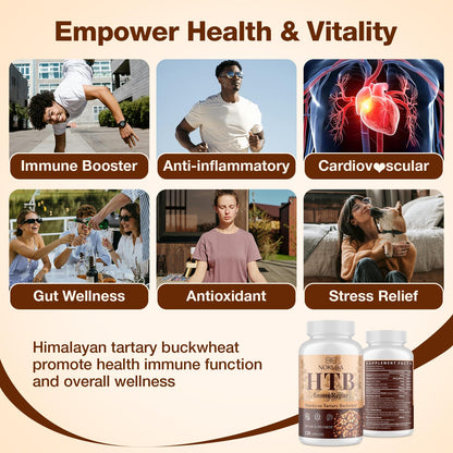 Nokuba Polyphenols Supplement for Immune Support | Himalayan Tartary Buckwheat Sourced | Polyphenol Superfood with Quercetin, Curcumin | Immune Booster, Antioxidant, Anti-inflammatory - 120 Capsules - dailyvitalstore