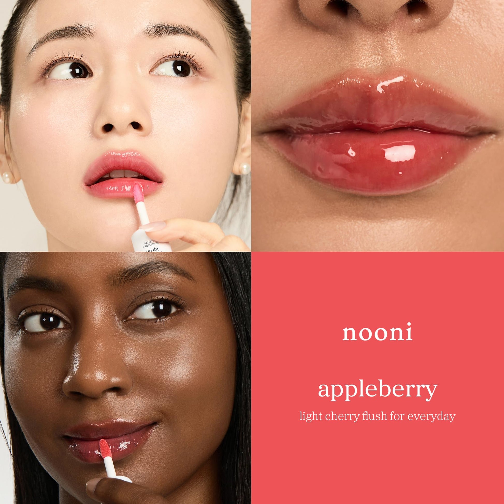 NOONI Korean Lip Oil - Appleberry | Long-Lasting, Moisturizing, Plumping, Revitalizing for Dry Lips, Waterproof, No Peel Off, Hydrating, Nourishing Crystal Clear, Stocking Stuffers, 0.12 FL Oz - dailyvitalstore