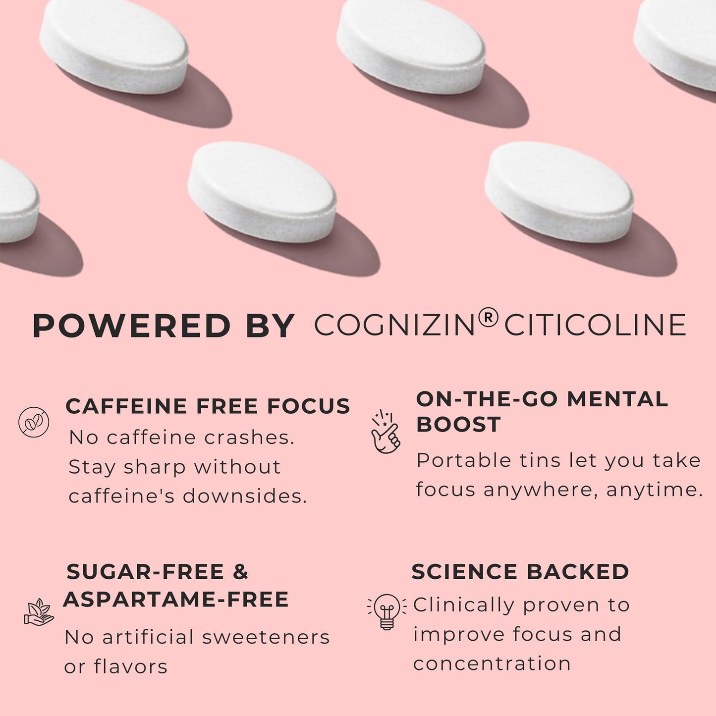 NOOZ Focus Mints Refill Bag - Caffeine-Free Brain Booster for Mental Clarity-Tangerine & Lemon Flavor | Sugar-Free, Travel-Friendly Supplement with Vitamin C, B6, B12 - Non-GMO, Clean Label, 150 Mints - dailyvitalstore