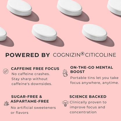 NOOZ Focus Mints Refill Bag - Caffeine-Free Brain Booster for Mental Clarity-Tangerine & Lemon Flavor | Sugar-Free, Travel-Friendly Supplement with Vitamin C, B6, B12 - Non-GMO, Clean Label, 150 Mints - dailyvitalstore