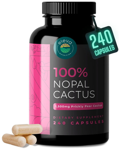 Nopal Cactus Capsules 1500mg- Organic Sun-Dried Prickly Pear Cactus Powder & Black Pepper Extract for Absorption- Natural Prickly Pear Super Supplement - dailyvitalstore