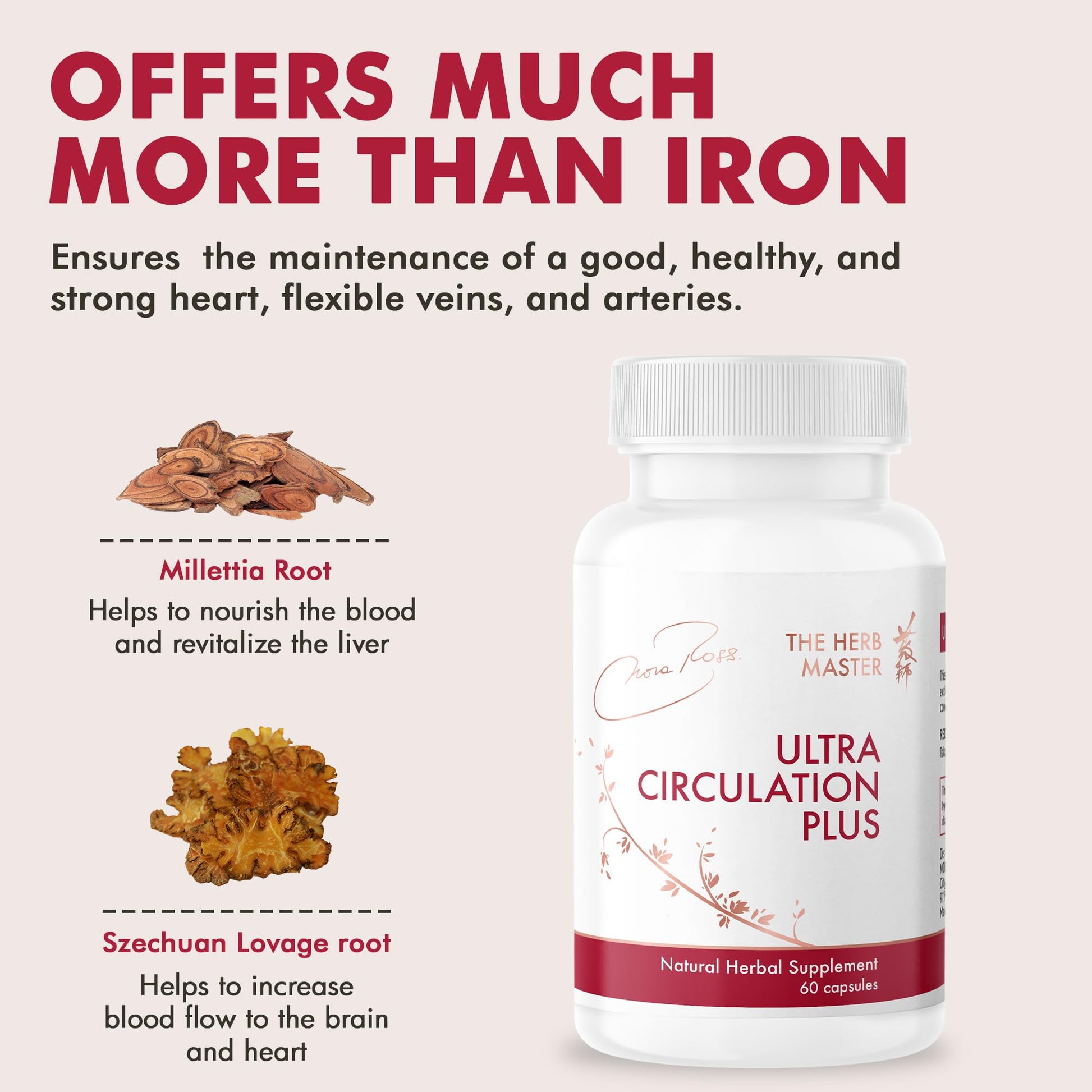 Nora Ross Ultra Circulation Supplements – Healthy Nitric Oxide Supplements for Men & Women – Healthy Heart and Blood Flow Support – Nitric Oxide Booster Supplement – 60 Capsules - dailyvitalstore