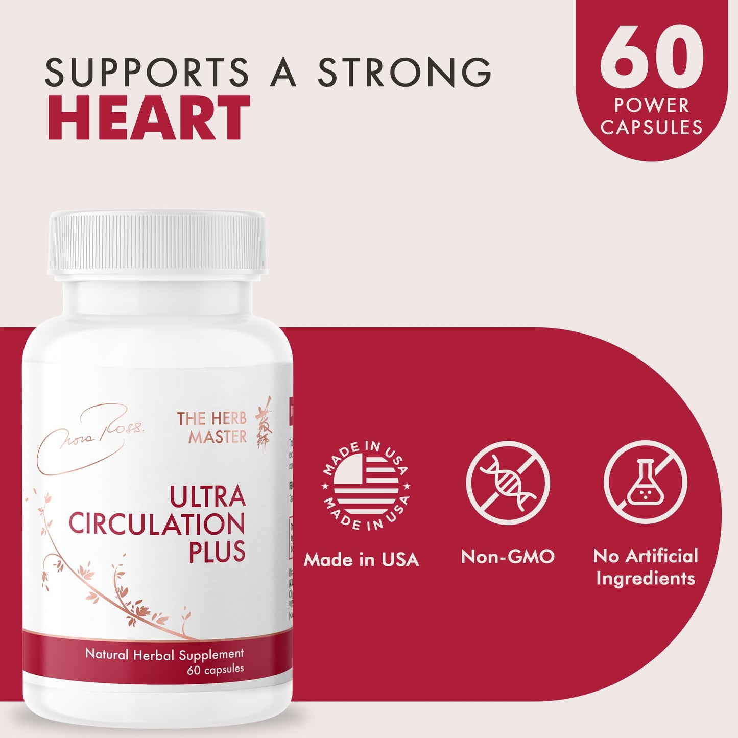 Nora Ross Ultra Circulation Supplements – Healthy Nitric Oxide Supplements for Men & Women – Healthy Heart and Blood Flow Support – Nitric Oxide Booster Supplement – 60 Capsules - dailyvitalstore