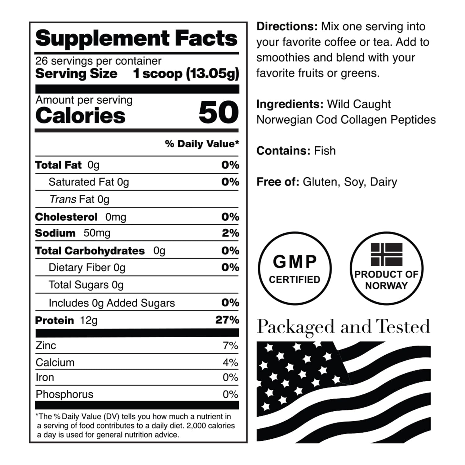 Norcal Marine Collagen - 12oz Marine Collagen Peptides Powder | High Protein, Zero Fat/Sugar/Carb | Skin, Hair, Nail & Joint Health | Low Metals, US GMP Certified - dailyvitalstore