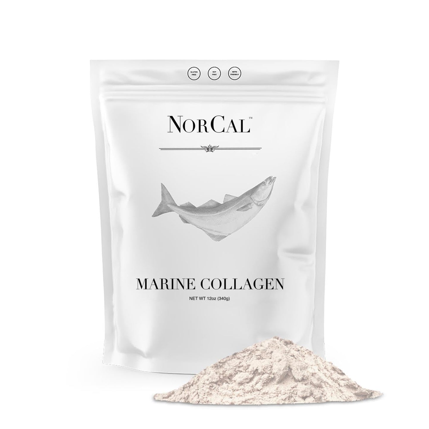 Norcal Marine Collagen - 12oz Marine Collagen Peptides Powder | High Protein, Zero Fat/Sugar/Carb | Skin, Hair, Nail & Joint Health | Low Metals, US GMP Certified - dailyvitalstore