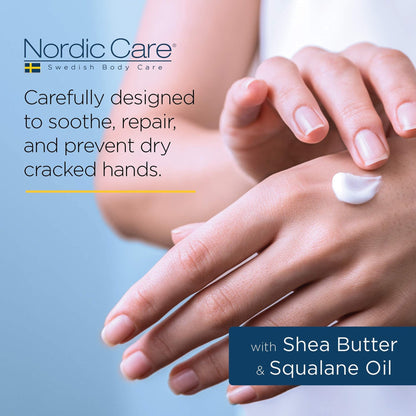 Nordic Care Hand Cream, 6 oz. | Shea Butter Hand Lotion for Dry Hands and Cracked Skin | Paraben & Lanolin-free | Essential Oils, Vitamin A & E, Squalane & Lavender - dailyvitalstore