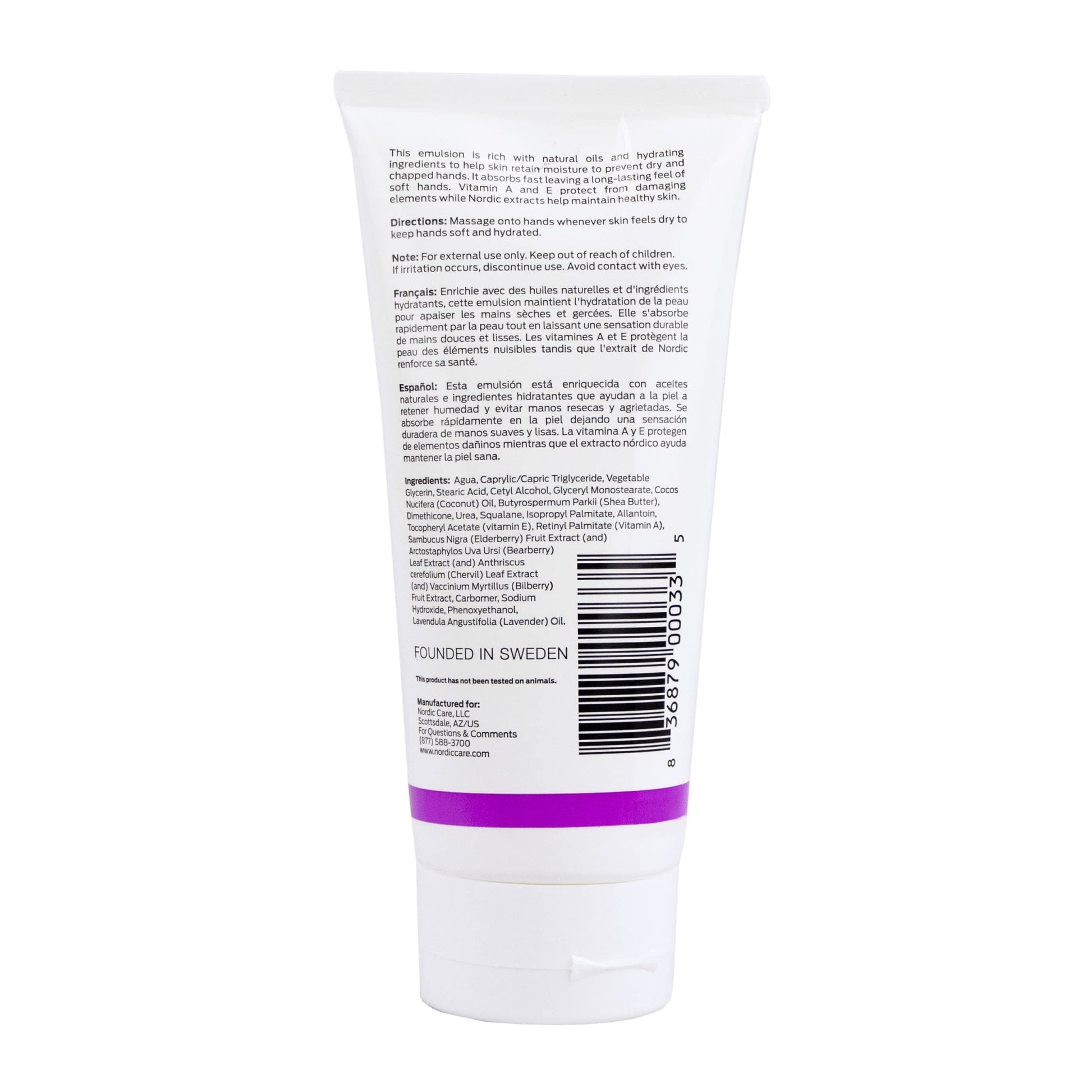 Nordic Care Hand Cream, 6 oz. | Shea Butter Hand Lotion for Dry Hands and Cracked Skin | Paraben & Lanolin-free | Essential Oils, Vitamin A & E, Squalane & Lavender - dailyvitalstore