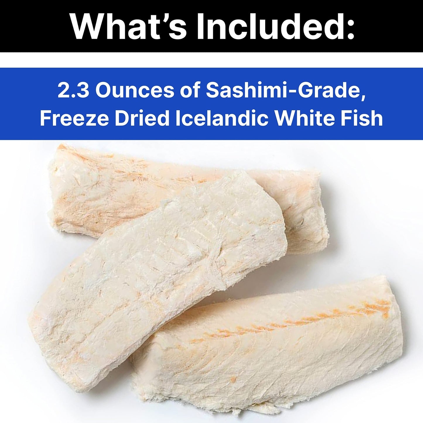 Nordic Catch Freeze Dried Fish Pet Treats from Iceland - Pure, All Natural Seafood Snacks for Dogs, Cats and Other Pets - Human Safe Ingredients, Made from Sashimi Grade Seafood - White Fish - dailyvitalstore