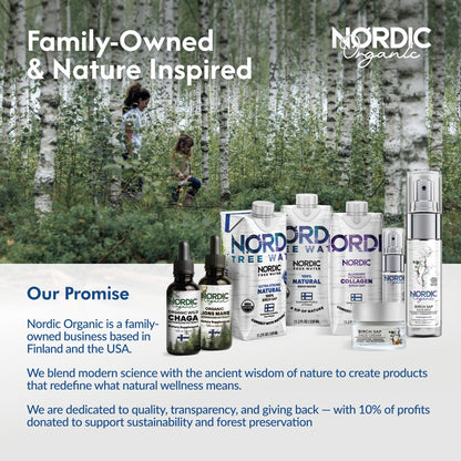 Nordic Liquid Collagen Peptide Drink, Organic Birch Sap, Wild blueberry + Vitamin C, Made in Finland - 10g Clinically Studied Grass Fed Collagen Peptides for Skin Hair Nails & Joint Support, with Silica, BPA-Free Beverage (12 Pack) - dailyvitalstore