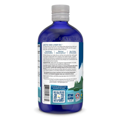 Nordic Naturals Arctic Cod Liver Oil, Orange - 16 oz - 1060 mg Total Omega-3s with EPA & DHA - Heart & Brain Health, Healthy Immunity, Overall Wellness - Non-GMO - 96 Servings - dailyvitalstore