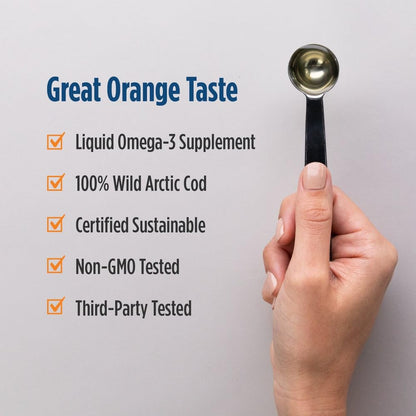 Nordic Naturals Arctic Cod Liver Oil, Orange - 16 oz - 1060 mg Total Omega-3s with EPA & DHA - Heart & Brain Health, Healthy Immunity, Overall Wellness - Non-GMO - 96 Servings - dailyvitalstore