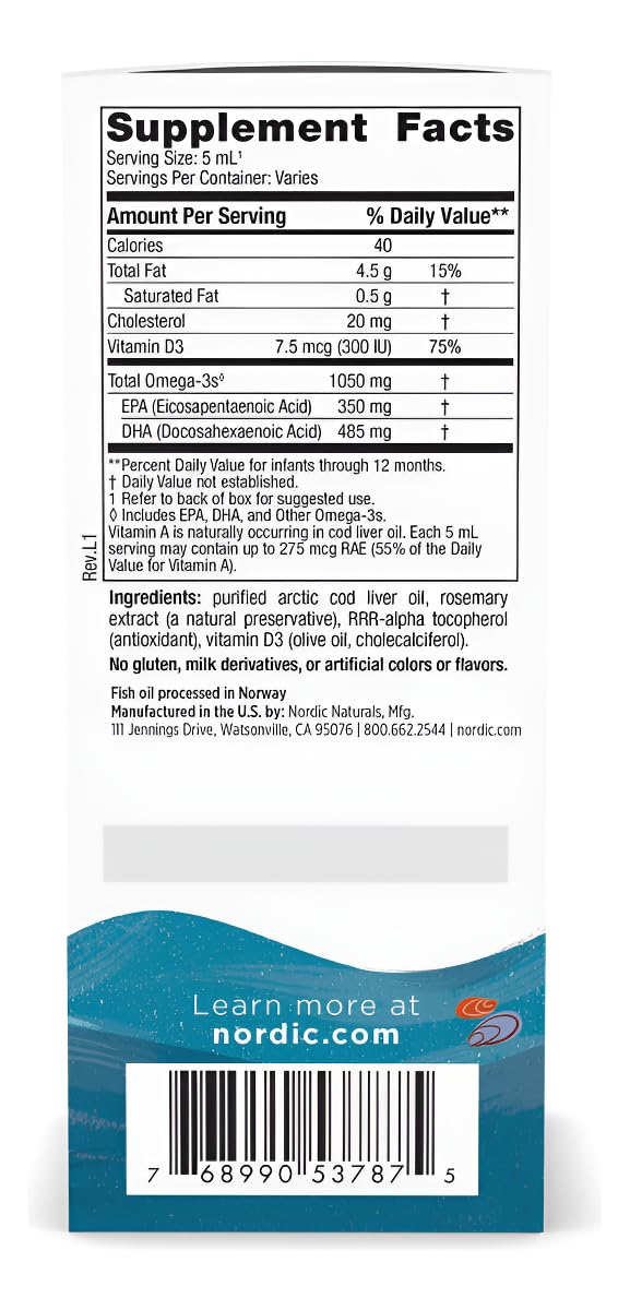 Nordic Naturals Baby’s DHA, Unflavored - 2 oz - 1050 mg Omega-3 + 300 IU Vitamin D3 - Supports Brain, Vision & Nervous System Development in Babies - Non-GMO - Servings May Vary - dailyvitalstore