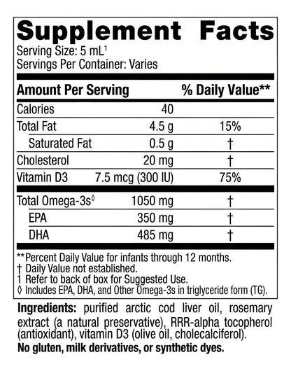 Nordic Naturals Baby’s DHA, Unflavored - 2 oz - 1050 mg Omega-3 + 300 IU Vitamin D3 - Supports Brain, Vision & Nervous System Development in Babies - Non-GMO - Servings May Vary - dailyvitalstore
